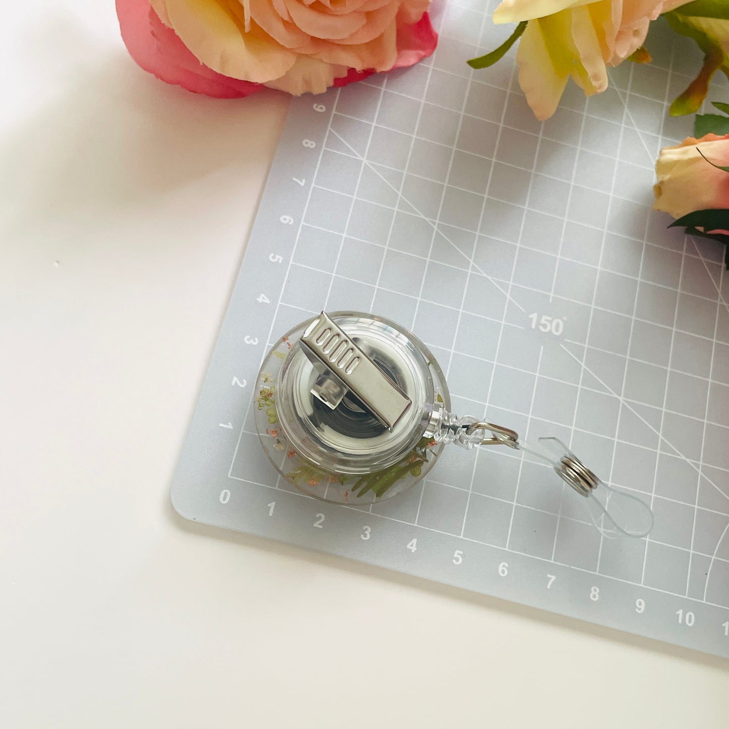 Custom Birth Flower Badge Reel With ID Holder– Embrace Nature's Elegance at Work