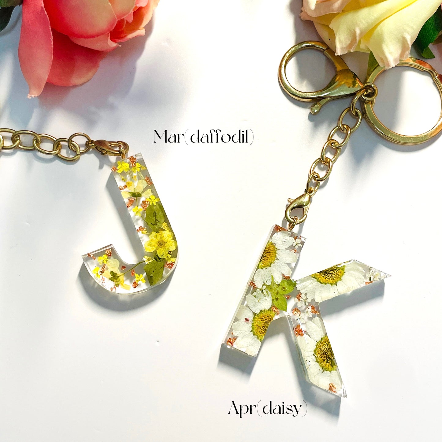 Handcrafted Birth Flower Keychain – A Personalized Touch of Nature